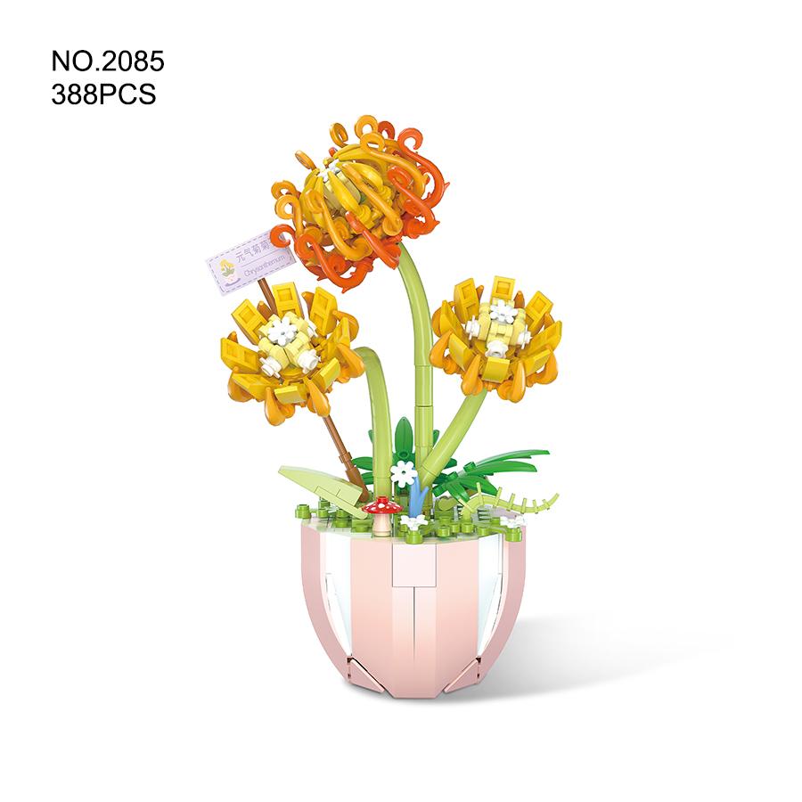 Plastic Bouquet Potted Plants Building Blocks Flowers Bricks DIY Educational Toys Valentine's Day and Mother's Day Gifts