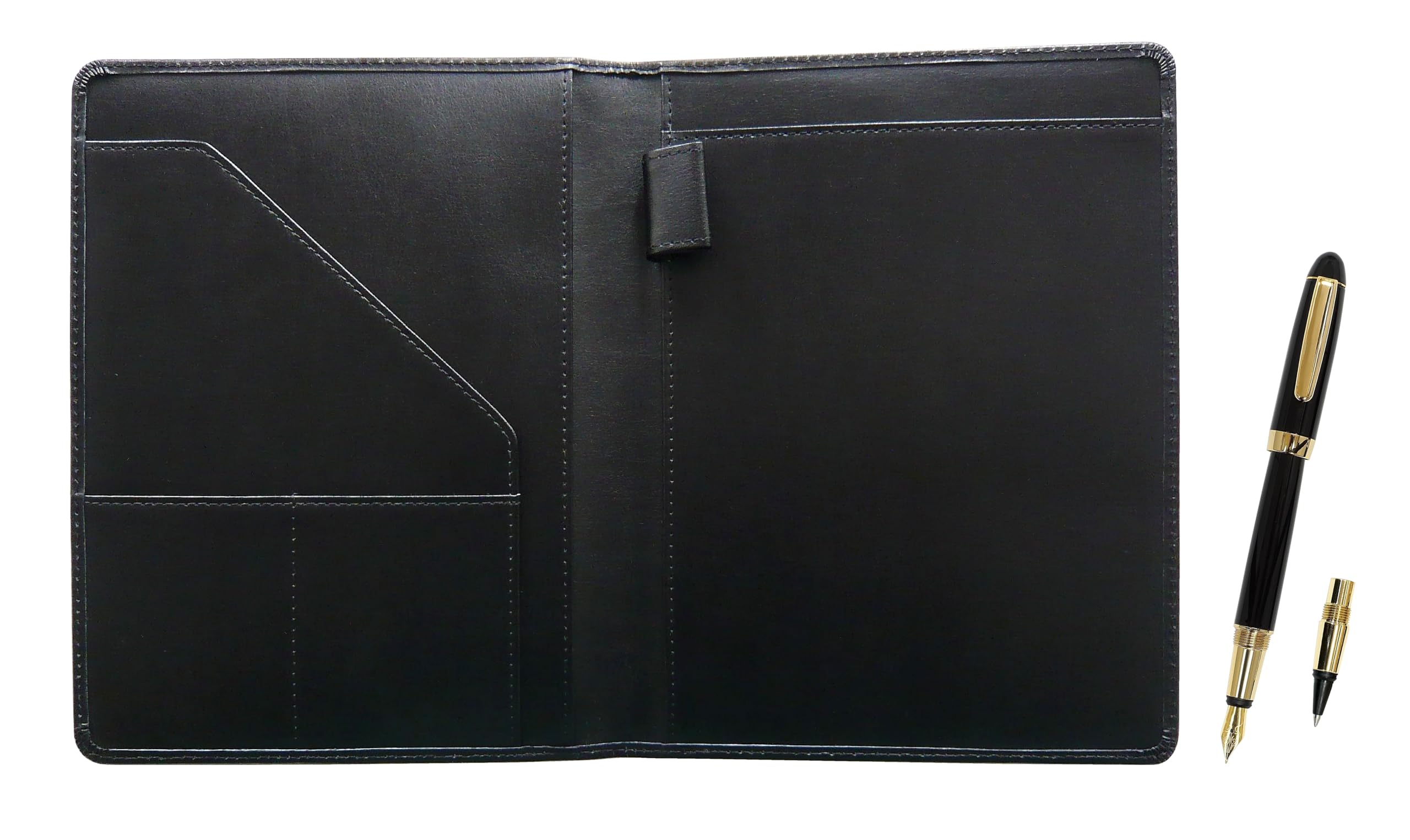 

Recycled Cowhide B6 Business Holder Fountain Pen Exchange BP WX Ink Black Set (Same Structure) T23-LSB6BHA-WX-B чёрный