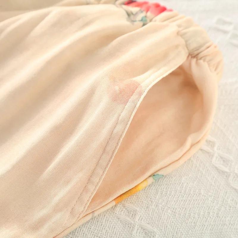 Bambusfaser bedruckte Damen-Homewear-Shorts-Set für den Sommer, dünn, bequem, lässig, Pyjama-Kleidung