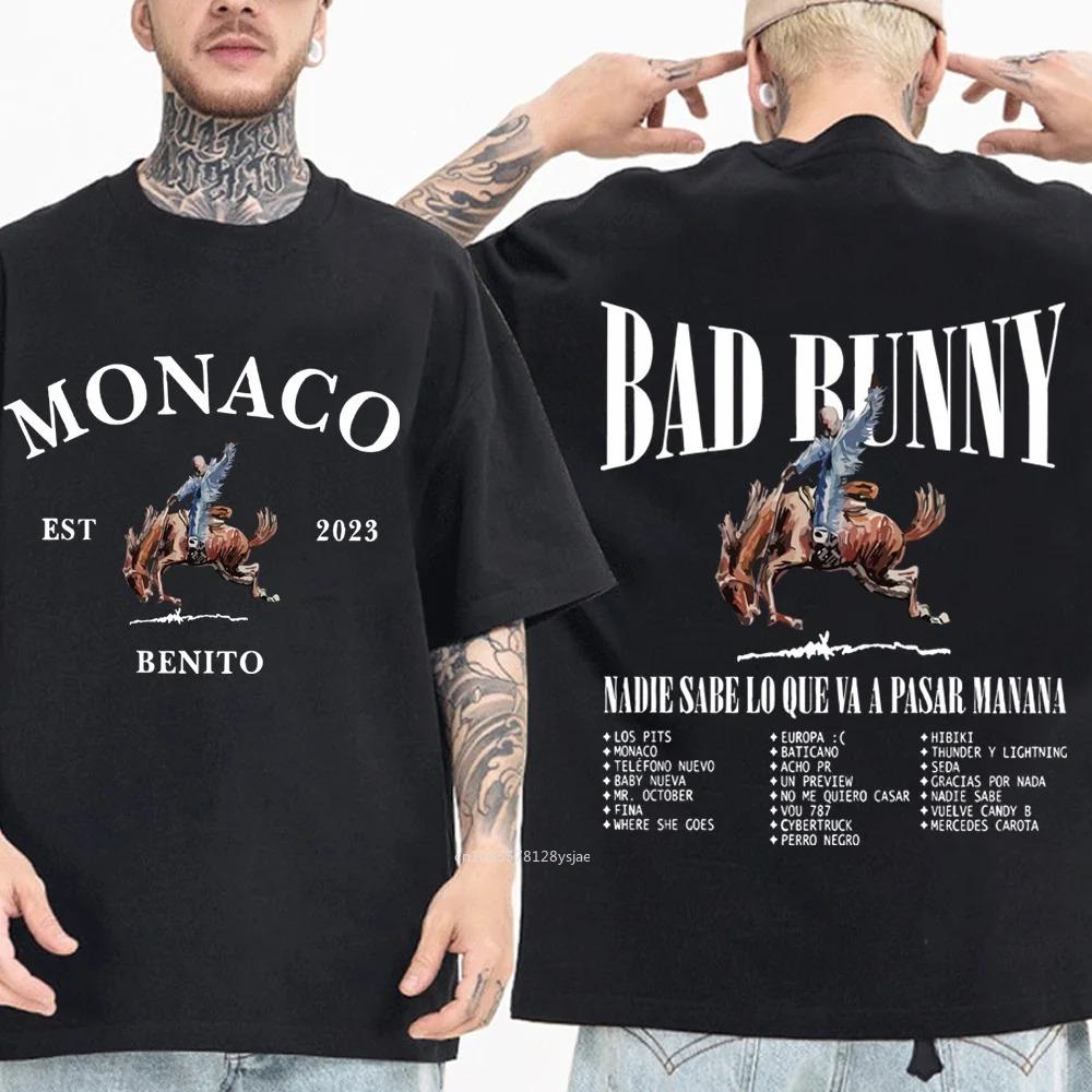 Bad Bunny Nadie Sabe Lo Que Va A Pasar Manana T-Shirts Harajuku O-Neck Short Sleeve Man Woman Shirts Fans Gift