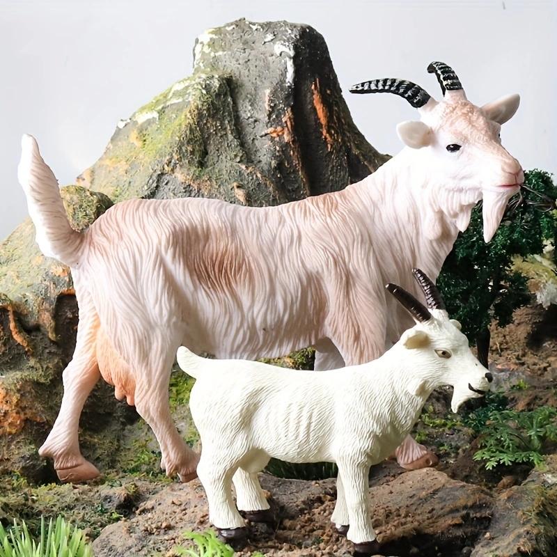 Oenux 2-Pieces Set Of Large Farm Animal Horse Cow Pig Sheep Goat Donkey Model Action Figures PVC Educational Cute Kids Toy Gift