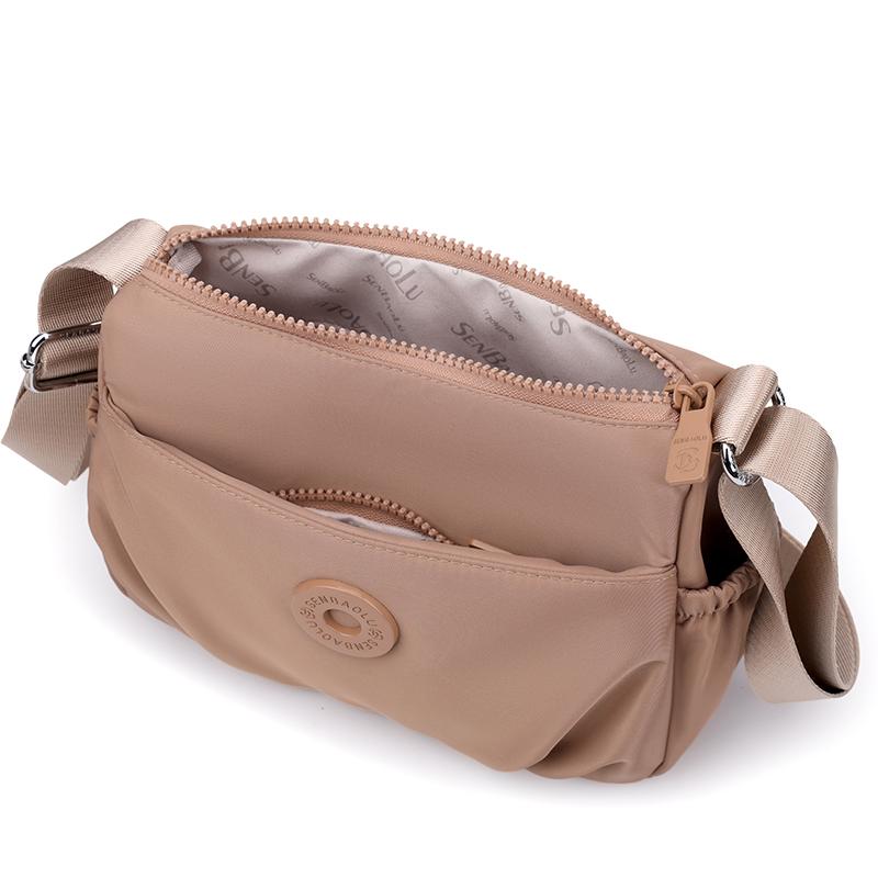 Women's Bag Multi-Pocket Shoulder Bag Lightweight Nylon Crossbody Bag