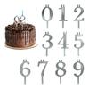 Wielorazowy Zestaw Uchwytów na Świeczki Cyfrowe Srebrny Topper na Tort Dekoracja na Imprezy Rocznice Uroczystości