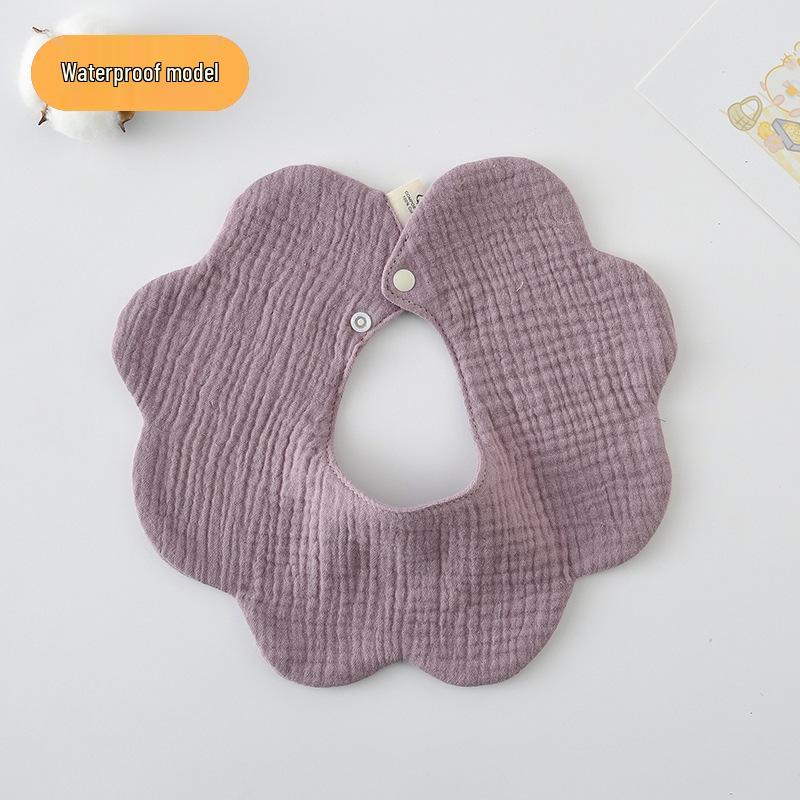 Dwustronny, wodoodporny śliniaczek dla niemowląt w stylu koreańskim z płatkami, wykonany w 100% z gazy bawełnianej