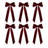 6Pcs Velvet Ribbon Bow Tie Christmas Tree Decorations Xmas Ornaments for Home Party Garland Festive Holiday Decor Indoor Outdoor Use