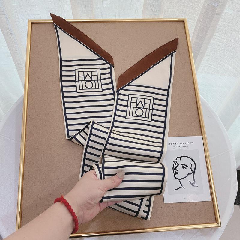 Luxury Long Silk Scarf Bag Tie Lady Neck Skinny Scarves Hairband Foulard Horse Print Brand Women Neckerchief Ribbon