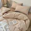 Ins Style Bedding Set Duvet Cover Wash Cotton Solid Color Waffle Grid Summer Soft Bed Sheet Set Comforter Set Quilt Cover