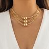 Multi Layered Exaggerated CCB Ball Choker Necklace for Women Vintage Chunky Clavicle Chain