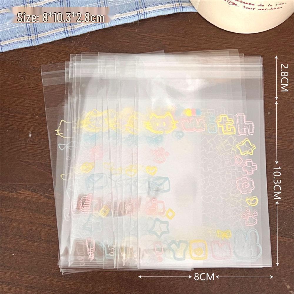 

Прозрачный пакет для подарков с самоклеящимся клапаном и карточкой с граффити-котенком – Маленький, высококачественный пакет из ОПП