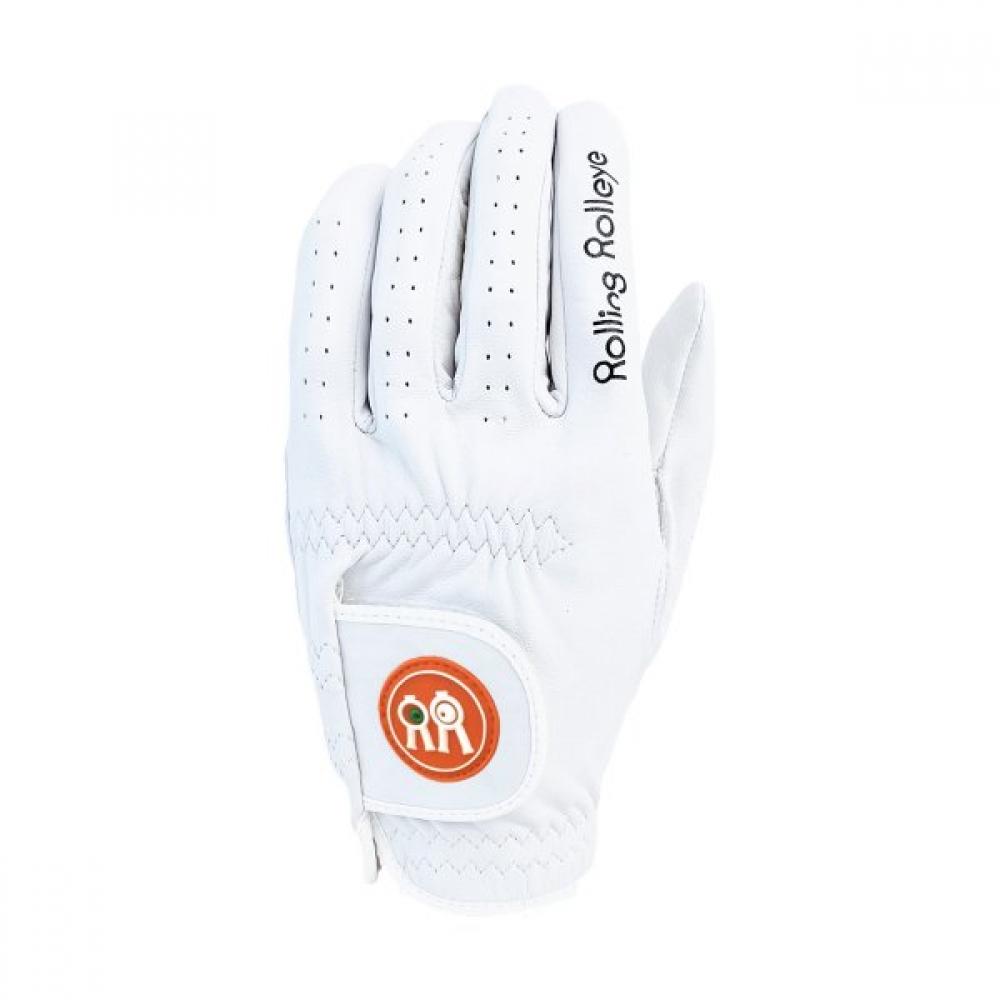 Rolling Rollie Leather Glove White Orange Patch Women s size 18