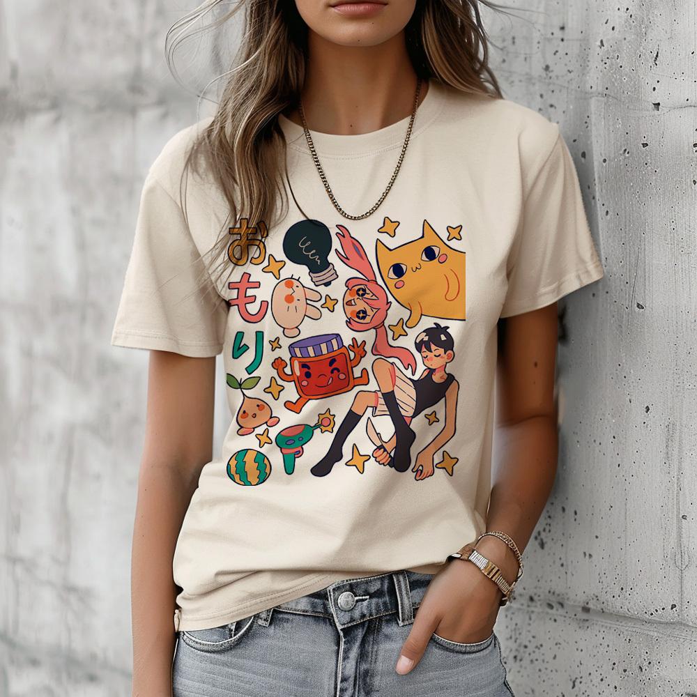 Omori Tshirt Teen Retro Psychedelic 2000s Women Breathable Harajuku  Tshirt Kawaii Gothic Comfortable Vintage 2000s Aesthetic