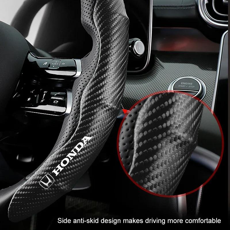 2025 Hot Universal Non-Slip 2 Halves Car Steering Wheel Cover Carbon Fiber Booster Cover For Honda Civic XR-V HR-V Accord Odysse