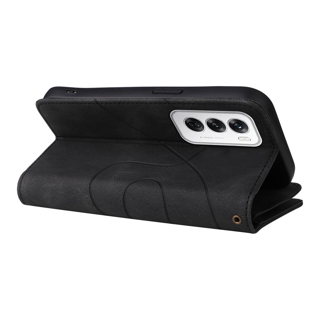 For Oppo Reno12 5G (Global) Leather Case with Strap Zipper 9 Card Slot Phone Cover Stand