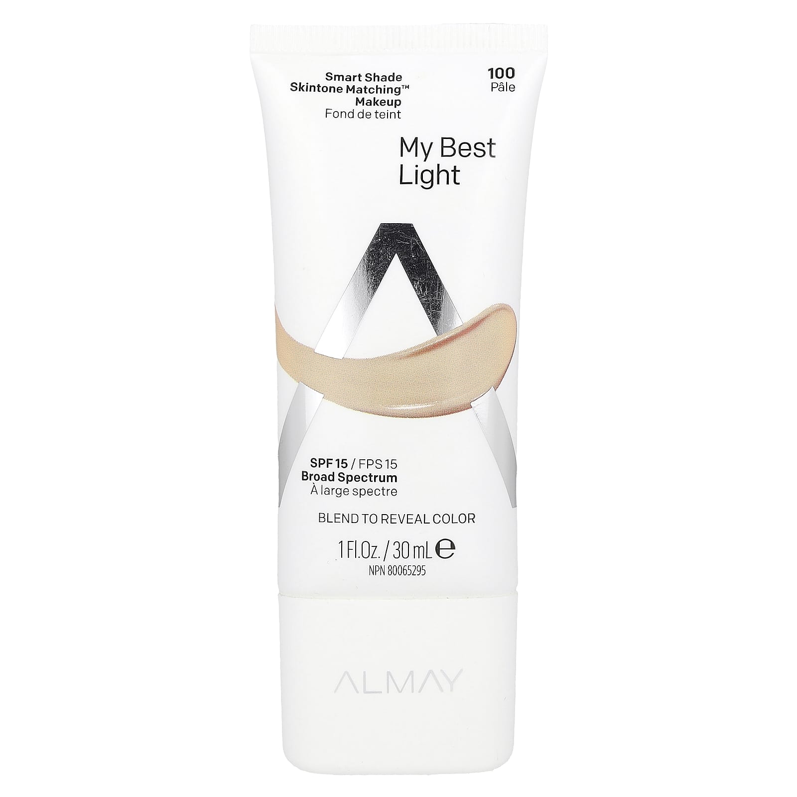 Almay, Smart Shade, макияж в тон кожи, SPF 15, 100 My Best Light, 30 мл (1 жидкая унция)