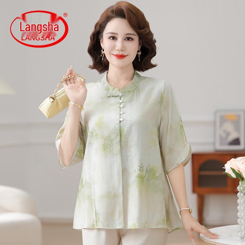 

LangSha Women s Cotton Linen Short Sleeve T-Shirt 3XL