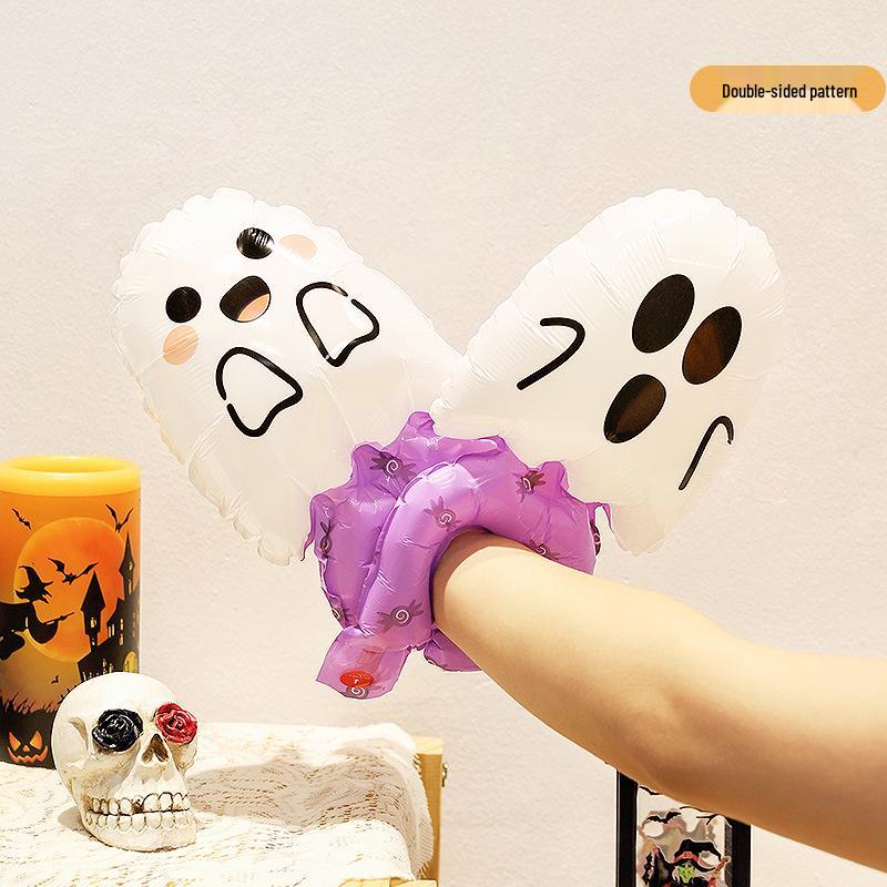 Halloween Pumpkin Lantern Balloons with Handheld Sticks for Party and Kindergarten Decorations