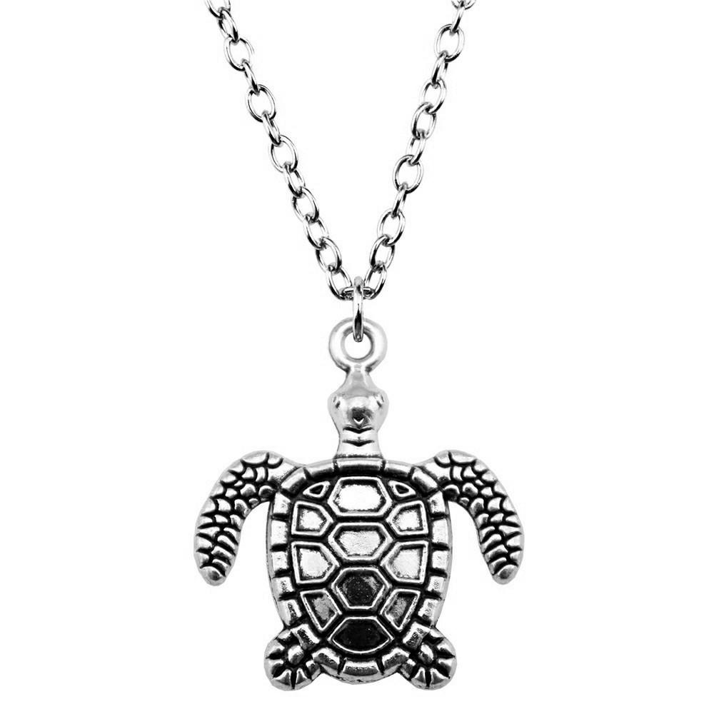 Sea Turtle Pendant Necklace Ocean Beach Nautical Theme Jewelry 45cm or 70cm long chain