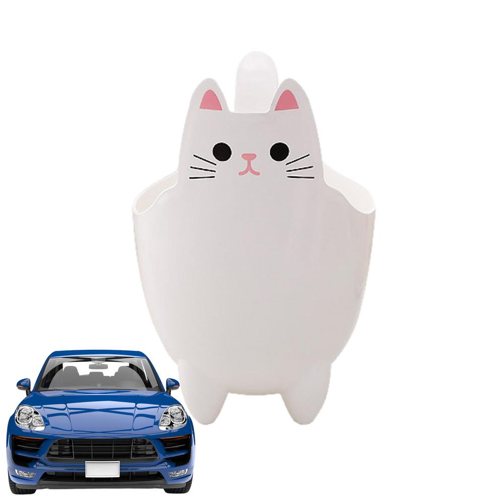 

Настольный мусорный бак в форме кошки, мини-мусорный бак в форме кошки, мусорный ящик для хранения мусора, мини-органайзер для мусора для ванной комнаты, офиса, кухни белый