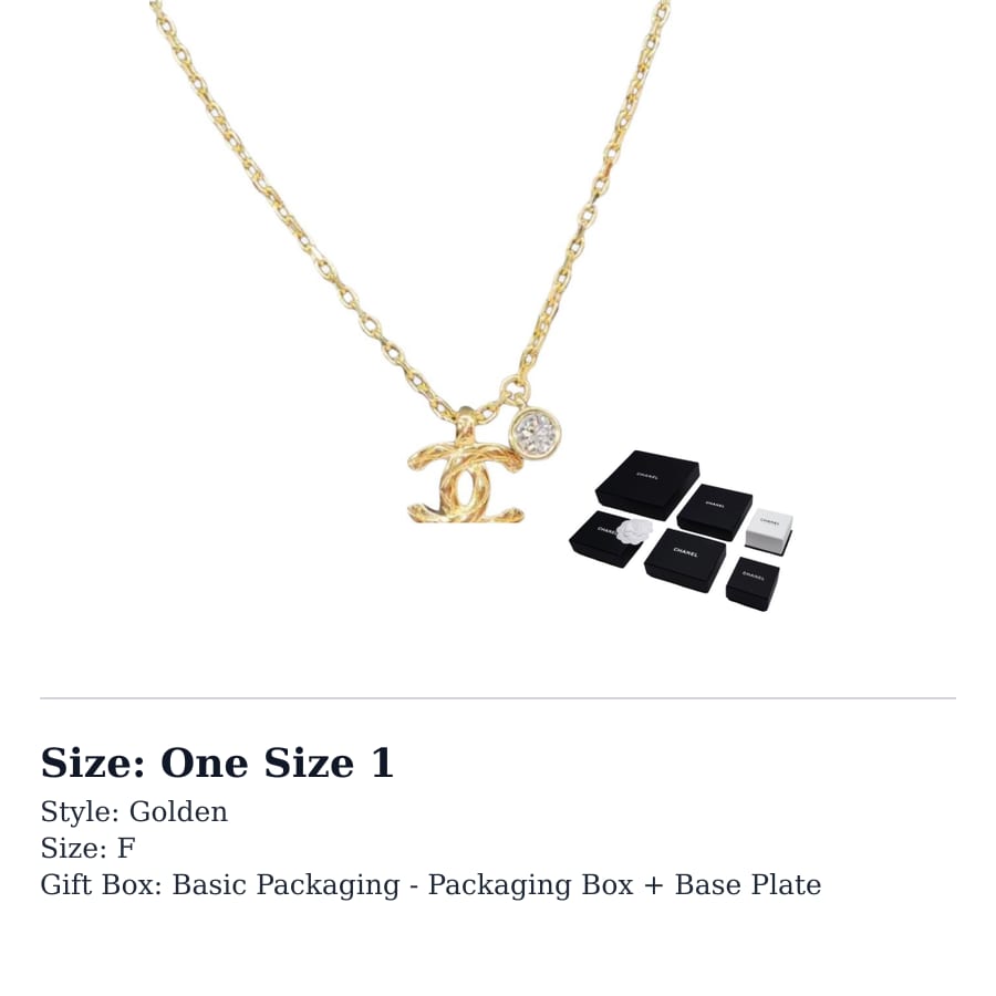 CHANEL Rhinestone Necklaces Women's Gold ABH256B23663U8017