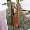 Wine Tote Bag Faux Leather Bag, Portable Carrier Pouch, Waterproof Bottle Pouch Single Holder Protector Sleeve for Champagne Beer