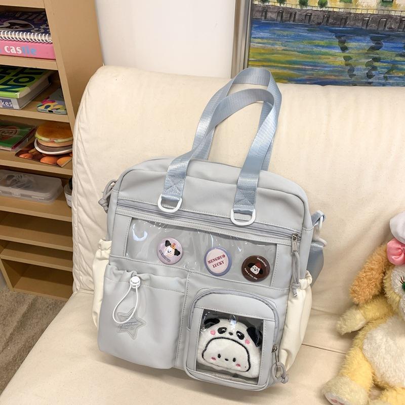 Crossbody bag female cute large-capacity junior high school student Japanese transparent pain bag large-capacity tote bag student shoulder bag tide