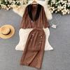 High-End Two-Piece Suit Women's Summer Style Contrast Color Suit Jacket High Waist Mid-Length Slit Skirt