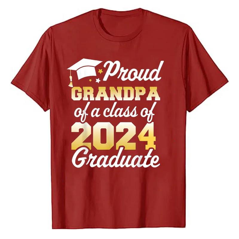 Proud Mom of A Class of 2024 Graduate Mother Senior Family T-Shirt Funny Dad Aunt Uncle Grandma Grandpa Sister Brother Tee Tops