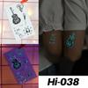 Waterproof Blue Luminous Tattoo Stickers: Snake & Butterfly Designs for Festivals