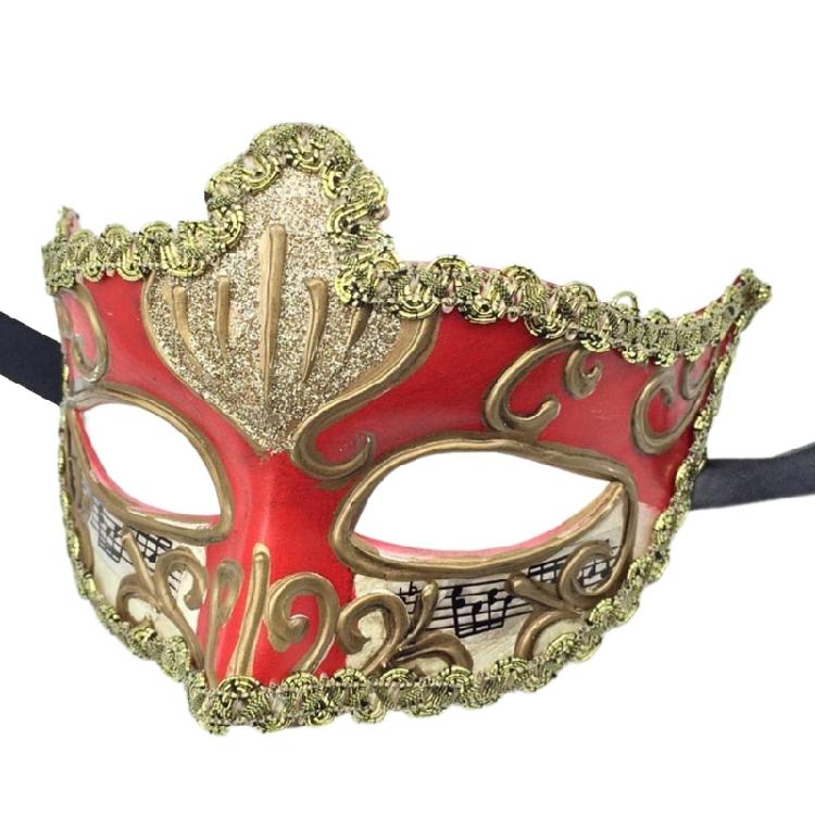 

Маскарадная маска Ручна розписна маска Регульований ремінець Маскарадний аксесуар для костюма Для чоловіків жінок Хелловін Косплей червоний