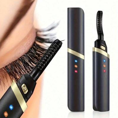 1pc Portable Electric Eyelash Curler, Rechargeable For Fast & Natural Lash Curling Effect, Makeup Tool For Women