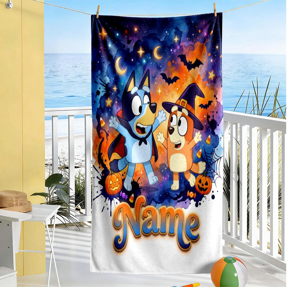 Halloween Costume Parade Personalized Text Beach Towel High Absorbency & Quick-Dry Suitable for Sports Travel Swimming Yoga Bathroom Beach And Pool
