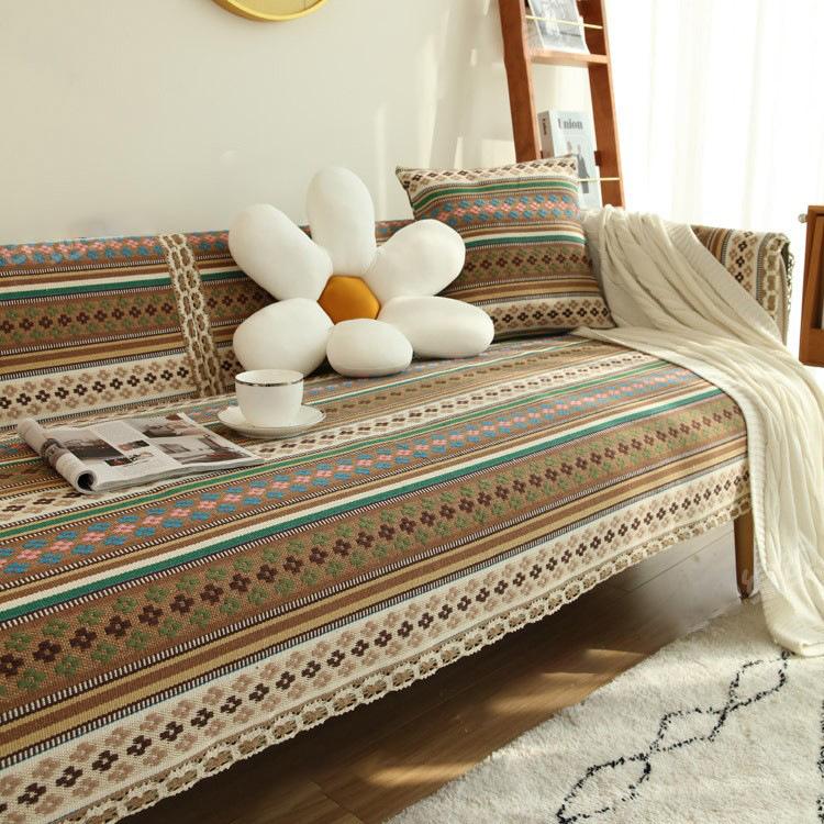 

Универсальная подушка для дивана на все четыре сезона, простая хлопково-льняная антистатическая нескользящая накидка на диван для украшения дома 70*70cm коричневый