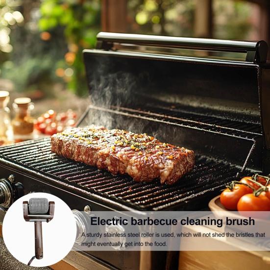 Bristle-Free Rotating Grill Brush Electric BBQ Cleaner with LED Light