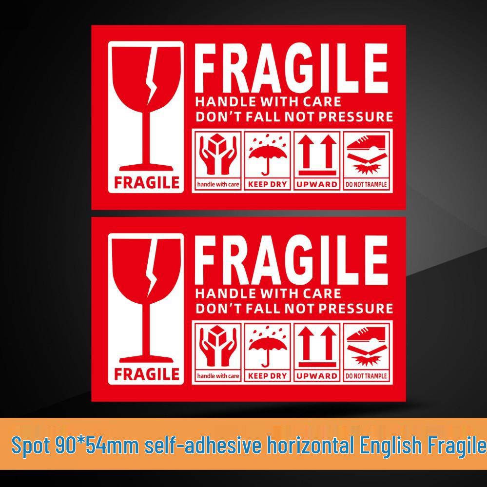 Fragile Glass Cup Handle with Care Warning Sticker