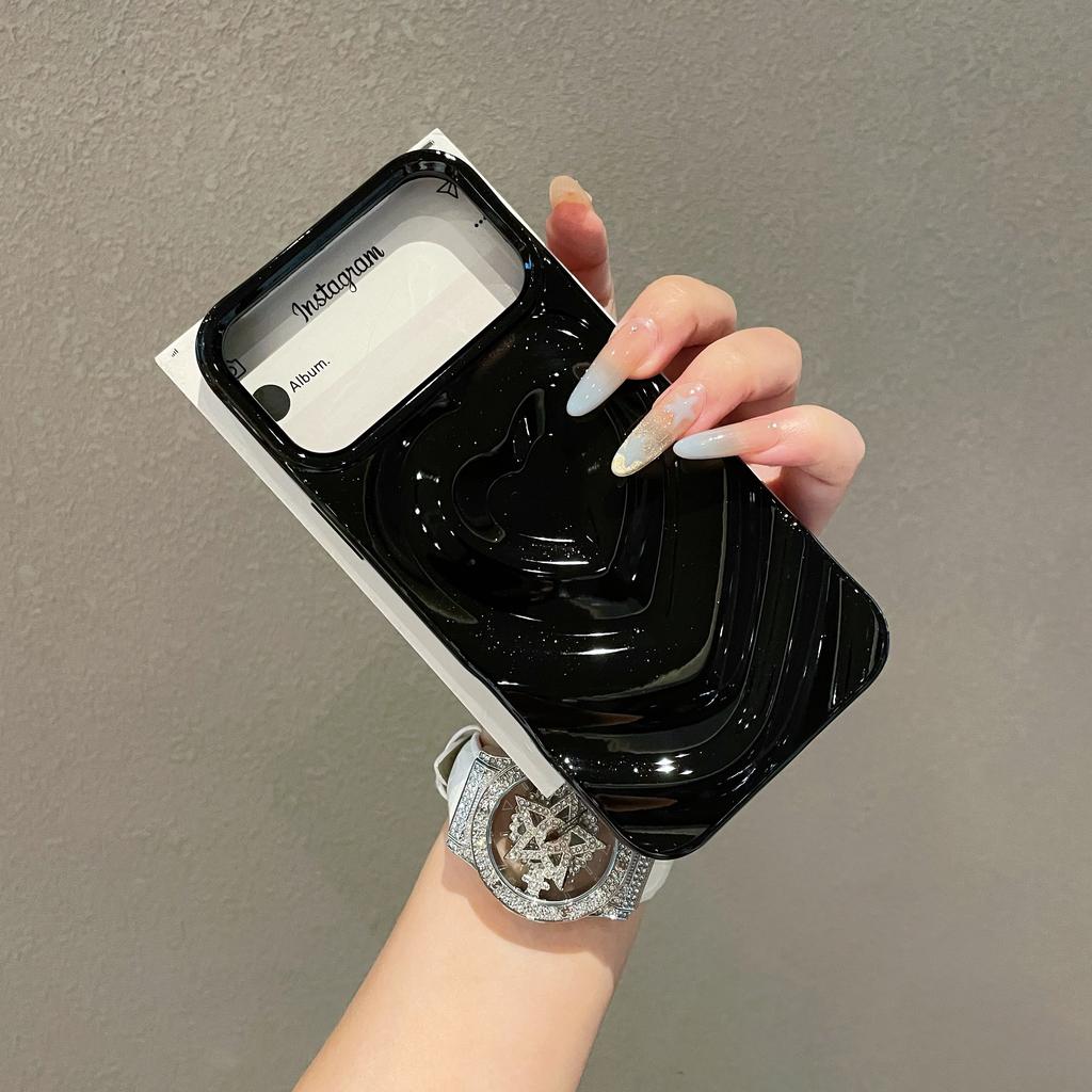 INS Glänzend Liebe Herz Handyhülle Für iPhone 17 Air 16 Plus 15 14 13 12 Pro Max Mode 3D Wellenmuster Galvanisiert Stoßfest Hülle