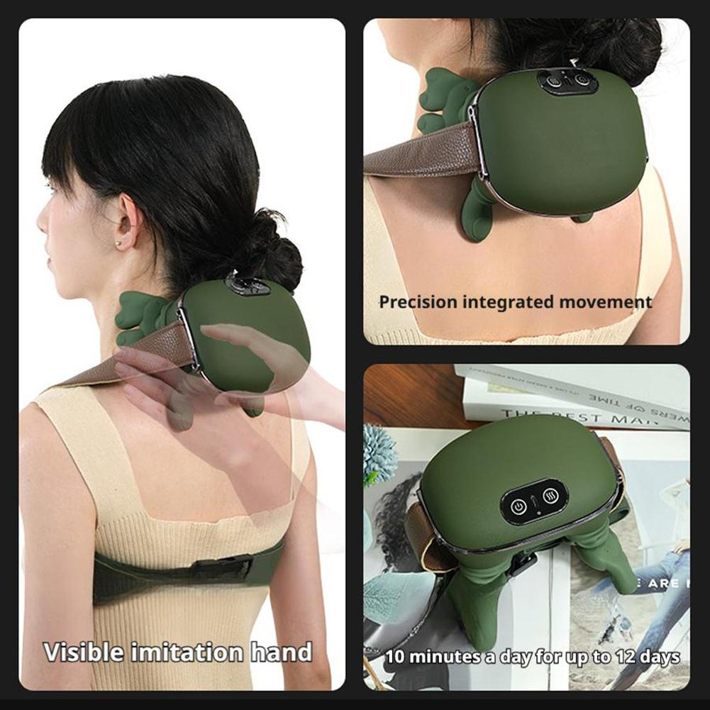 Electric Neck and Shoulder Massager Cervical Spine Massager Trapezius Kneading Muscles Heated Back Massagers Pillow Relaxation