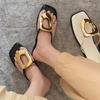 Fashion Fashion Metal Flip Flops Women Slippers New In 2025 Luxury Summer Beach Female Slides Ladies Slippers Flats Sandals Shoes