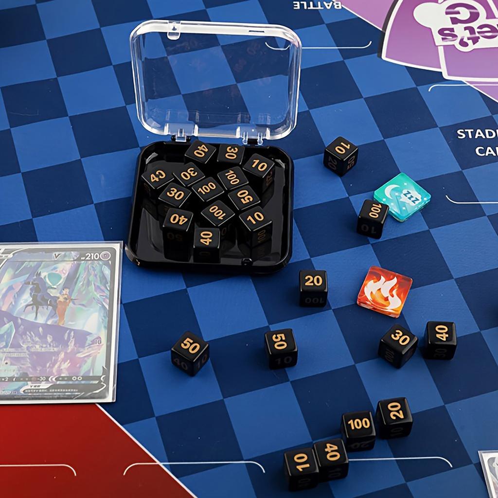 10 PTCG Counting Indicator Dice, Acrylic Number Dice, Perfect Accessory for and Card Games, a Must-have for PTCG Players