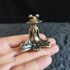 Vintage Messing Zen Frosch Meditation Buddhistische Statue Metall Ameise Schildkröte Skulptur Räuchergefäß Haushaltsdekoration Tee-Haustiere