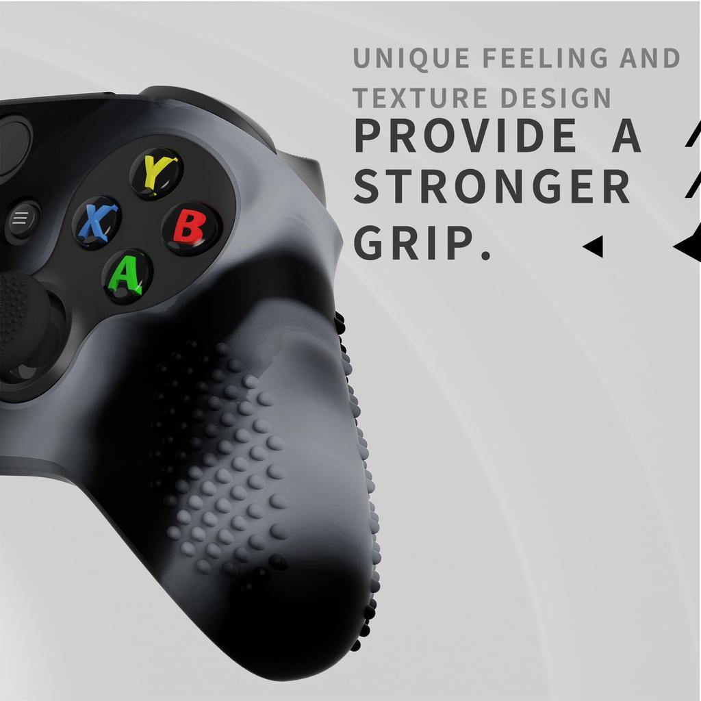 eXtremeRate PlayVital 3D Studded Xbox Series Controller Silicone Cover Skin with 6 Black Thumb Grip Soft Rubber Case Protector for Xbox Core Wireless