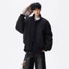 Men's Winter Retro Loose-Fit Bomber Jacket - Stand Collar, Padded, American Trendy Style