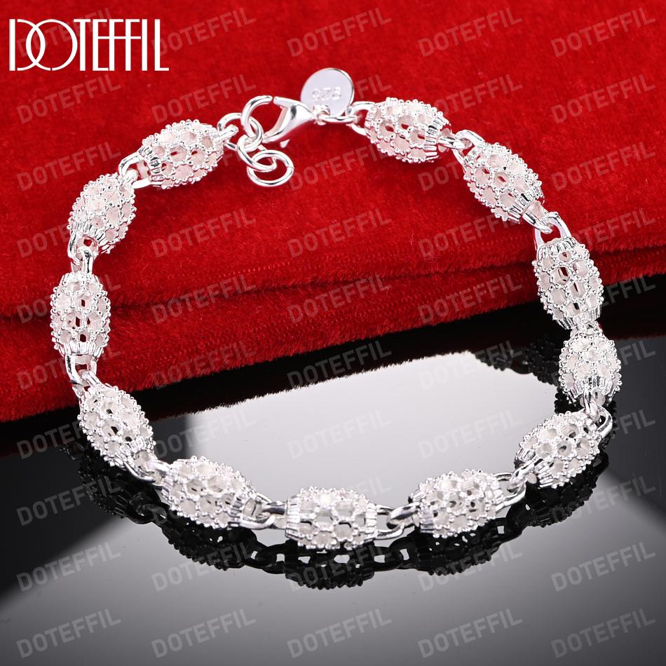 925 Sterling Silver Dutý korálkový náramek Módní svatební šperky