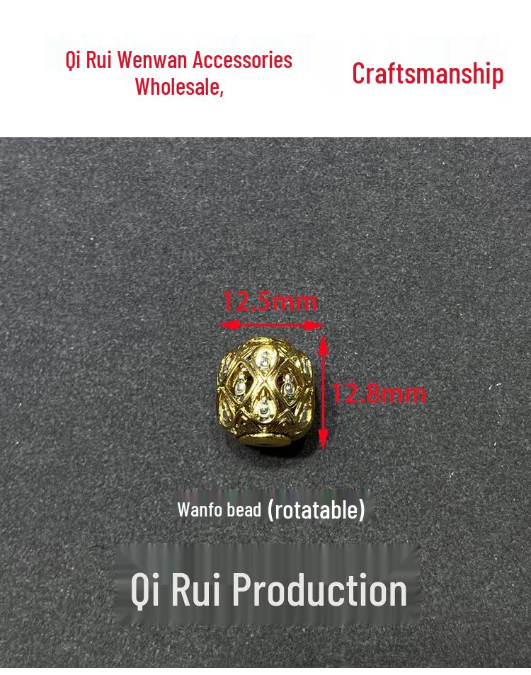 Mandala Ten Thousand Buddhas Rotatable Beads Bracelet with Handmade Braided Rope