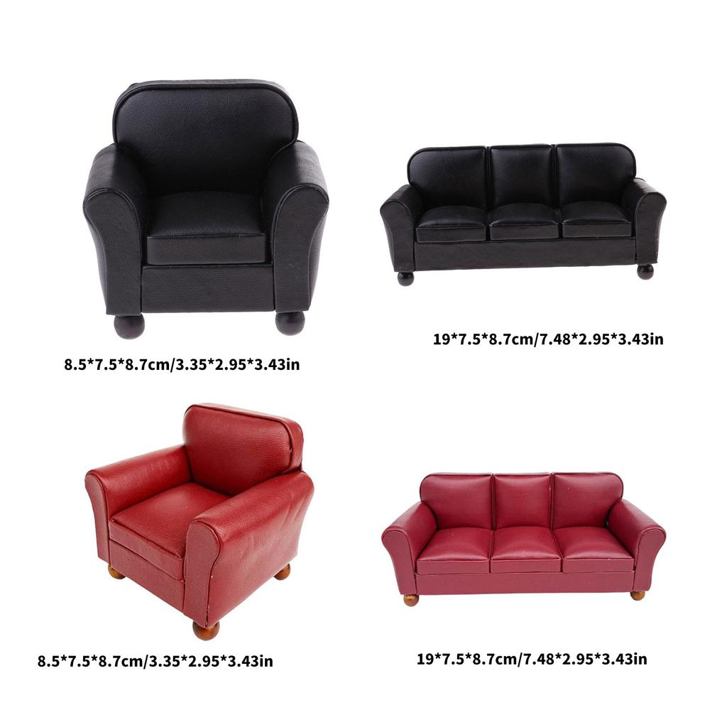 Miniature Sofa Model Figurine For 1/12 Scale Dollhouse Furniture Great For Bedroom and Living Room Scene Decoration