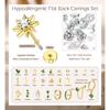 Drperfect 1pc Earrings for Sensitive Ears Surgical Steel Earrings for Women Dainty Flat Back Earring Stud Hoop Cartilage Earring