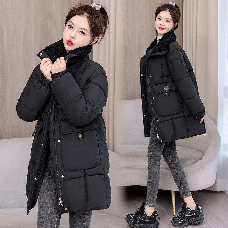New Winter Style Mid-length Style Cotton Coat for Women, Korean Style Cotton Coat, Thickened Jacket