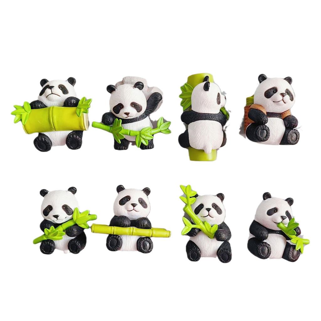 8 Stück/Set Panda Kühlschrankaufkleber 8-teilig Magnetisch Saugend 3D Dreidimensional Eis Kühlschrank Heimdekoration Verzierung Magnet Reise Souvenir
