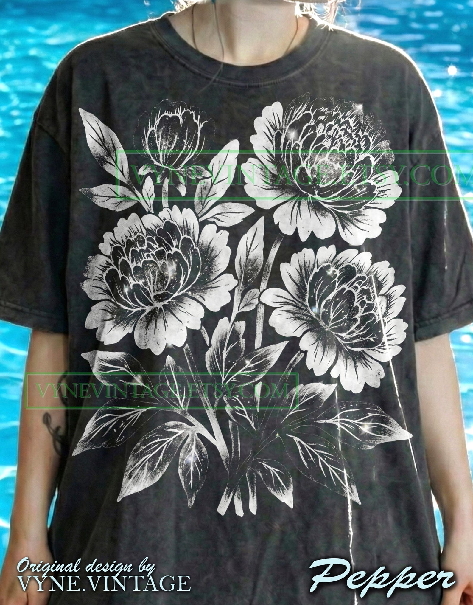Vintage Peony Comfort Colors® Tshirt, Floral Flowers Tees, Botanical Garden Sweater, Retro Style Tanktop, Cottagecore Aesthetic Bloom L