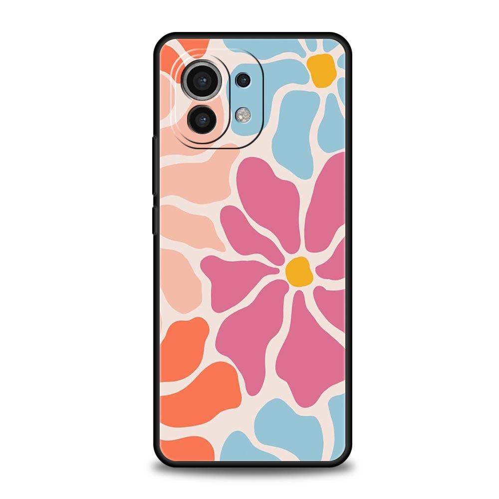 Phone Case For Xiaomi Mi 15 14 14T 13T 12T Pro 12 13 11 Lite 5G 11T X6 X5 Pro Soft TPU Cover Abstract Flower Market