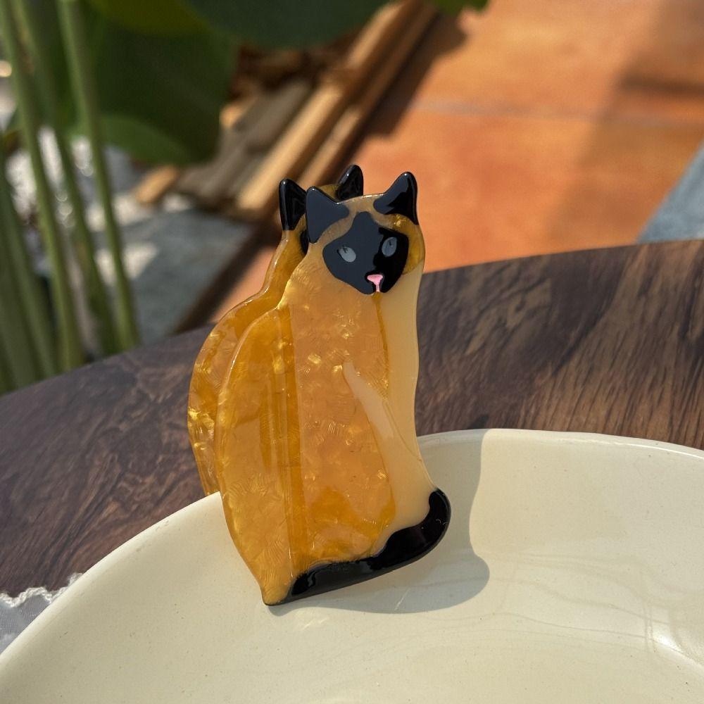 Cartoon Animal Hair Clip Acetic Acid Shark Clip Cute Acetate Cat Hair Claw  Female